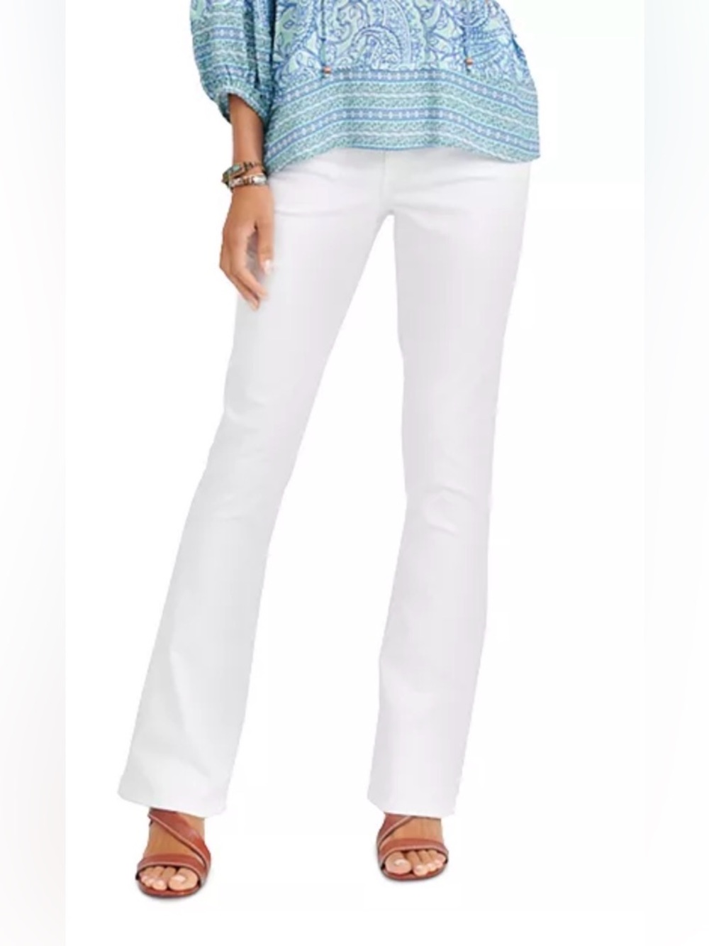 Just Black White Wide-Leg Flare Jeans